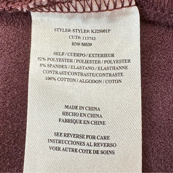 Kit from the Kloth Vegan Suede Draped Jacket Burgundy Women’s Size Small Petite - Picture 14 of 15